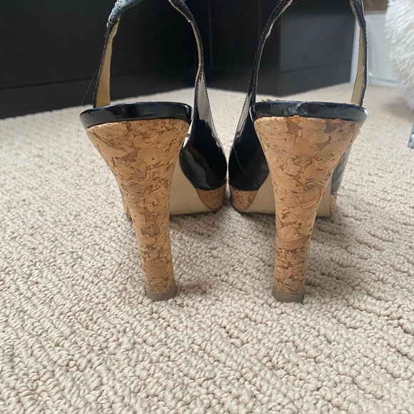 Jessica Simpson Black patent cork sling backs - Picture 7 of 7